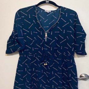 Cute Short Navy Blue Arrow Dress sz Large NWTs